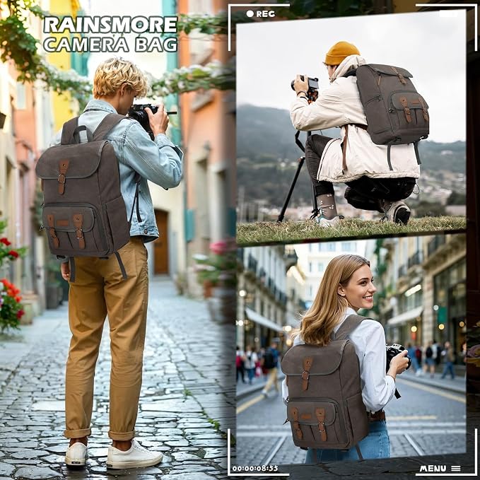 RAINSMORE Camera Bag Backpack for DSLR/SLR Mirrorless 15.6 Inch Laptop Camera - Image 4