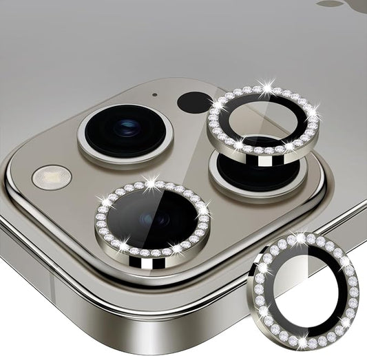 for iPhone 15 Pro/iPhone 15 Pro Max Camera Lens Protector Bling Individual by Xfilm