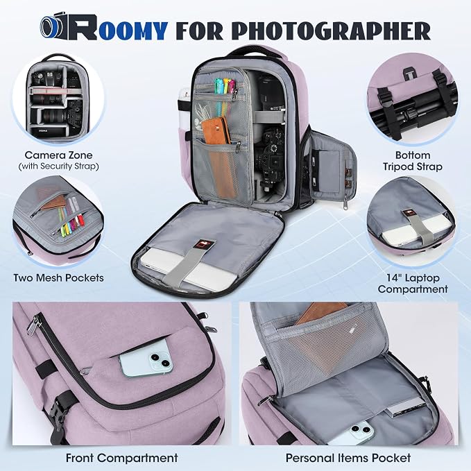 Camera Backpack Camera Bag for Photographers DSLR SLR Mirrorless Camera Cases - Image 3