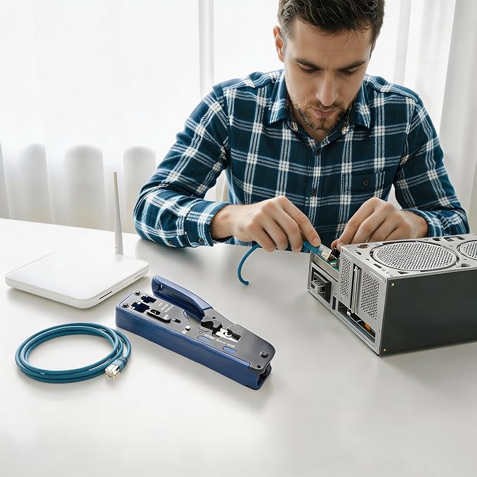RJ45 Crimp Tool Pass Through Ethernet Crimper - Image 2