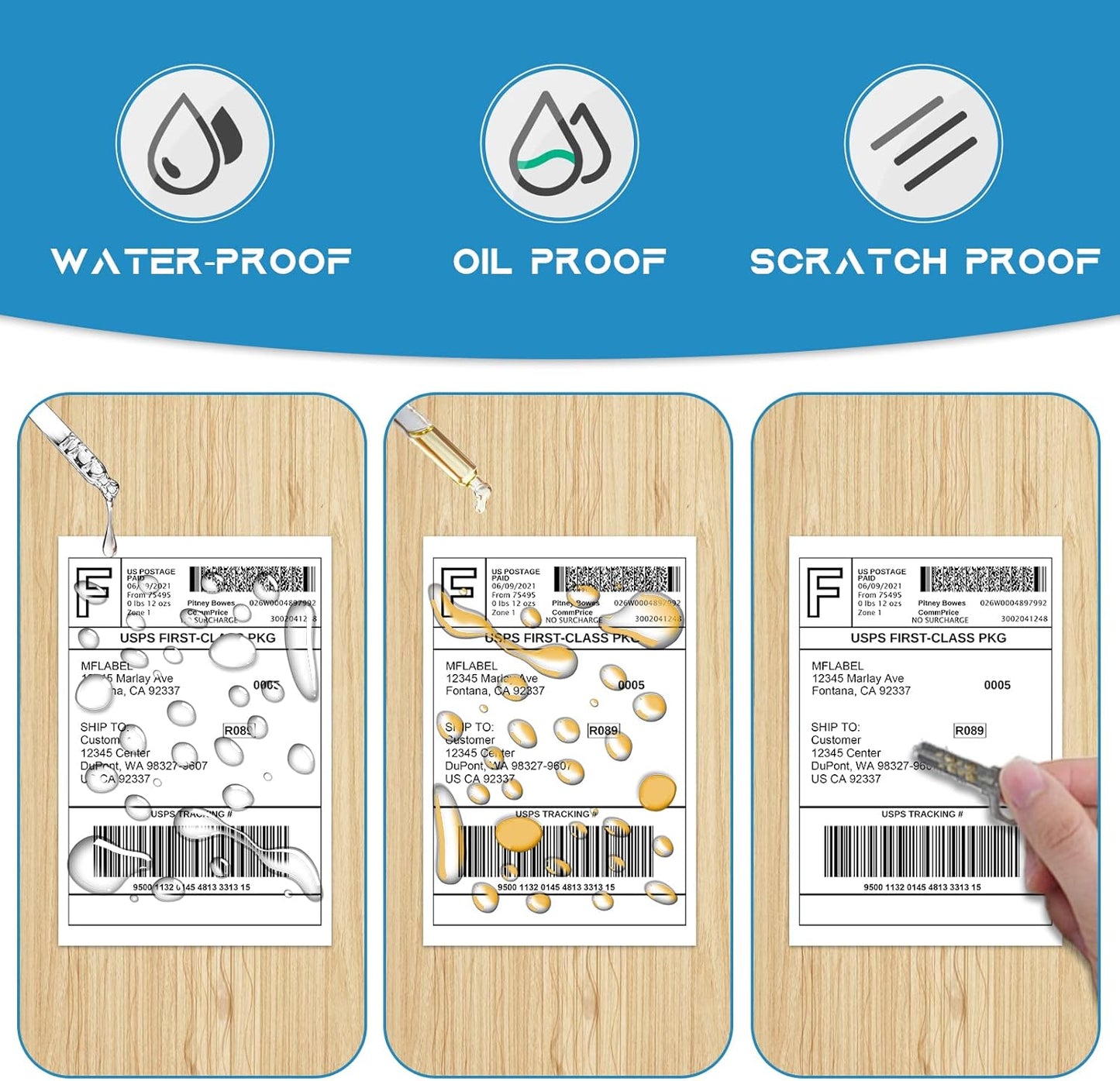 MFLABEL 8 Rolls 4x6 Direct Thermal Blank Shipping Labels for Thermal Printer Shipping Labels with Perforated