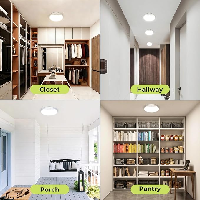 hepside 2 Pack Motion Sensor Ceiling Light Wired, 3000K/4000K/6500K LED Flush - Image 6