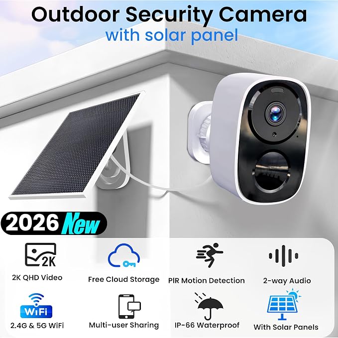 HITELLARCAM 2026 Upgraded 2K Security Cameras Wireless Outdoor - Image 2