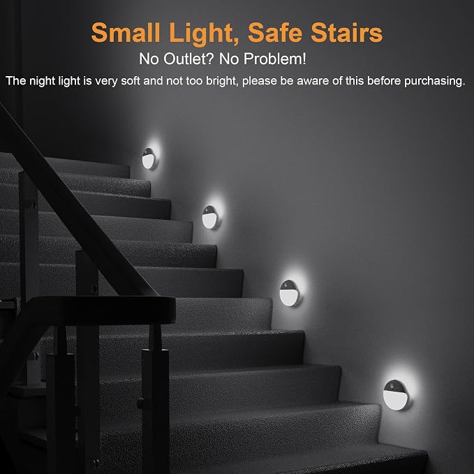 YUNLEX 2 Pack Battery Night Light, Toilet Lights, 2.6" Small Motion Senor Light - Image 2