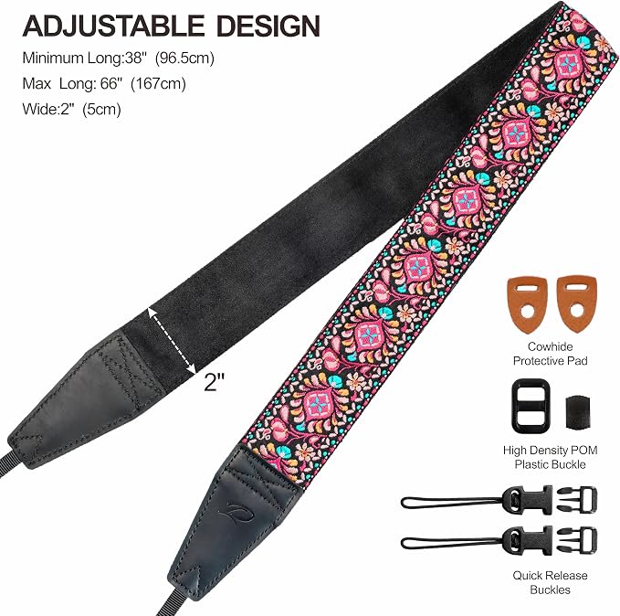 Padwa Lifestyle Pink Flower Camera Strap - Image 6