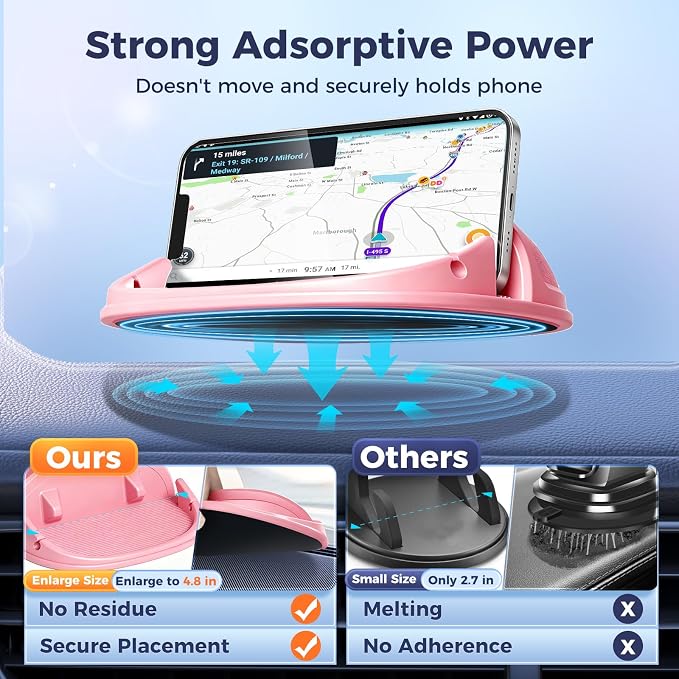 Loncaster Car Phone Holder, Car Phone Mount Silicone Car Pad Mat - Image 2