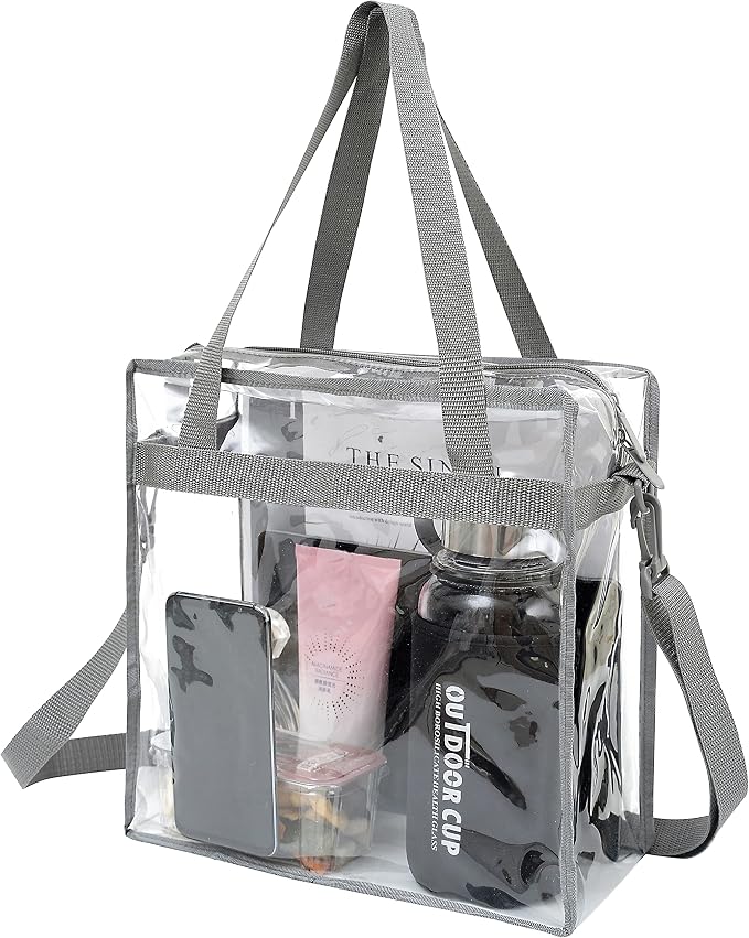 BAGAIL Clear Bags 12x6x12 Stadium Approved Clear Tote Bag by BAGAIL