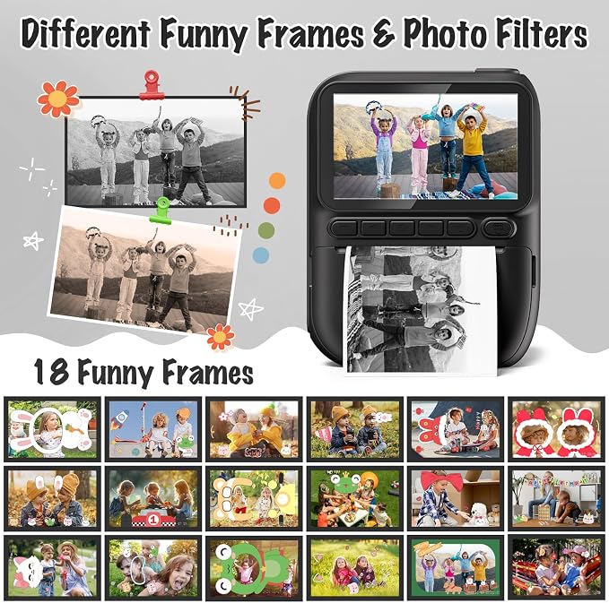 Instant Print Camera for Kids, 3.0" HD 1080P Digital Video Cameras - Image 5