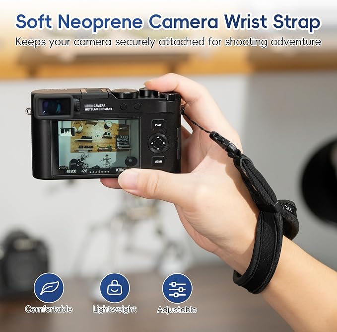 JJC Camera Wrist Strap, Soft Neoprene Hand Strap - Image 2
