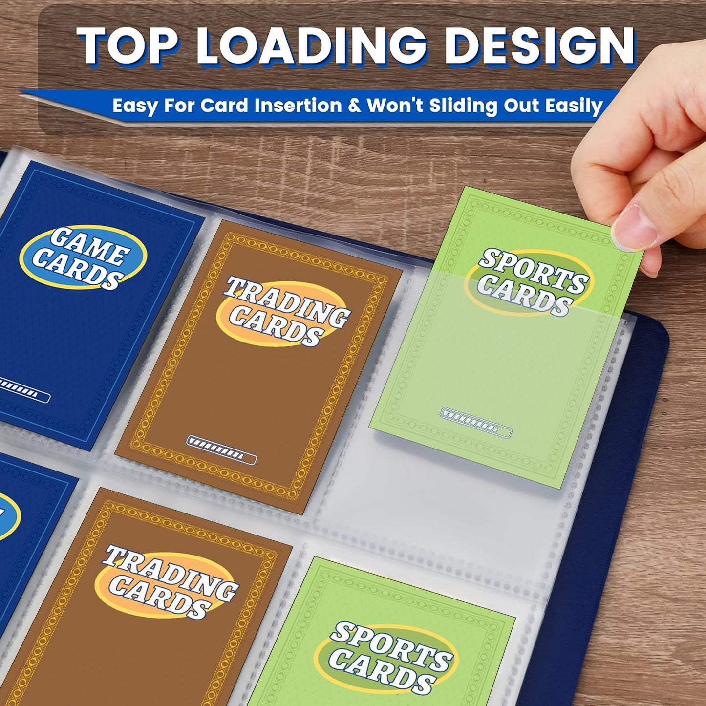 36pack Trading Card Sleeve, Holds 648 Cards, 9 Pocket Card Sleeves Binder Sheets for 3 Ring Binder, 11 Holes Trading Card Binder Sleeves Fit for MTG, Baseball, Game, Business Cards, Coupon