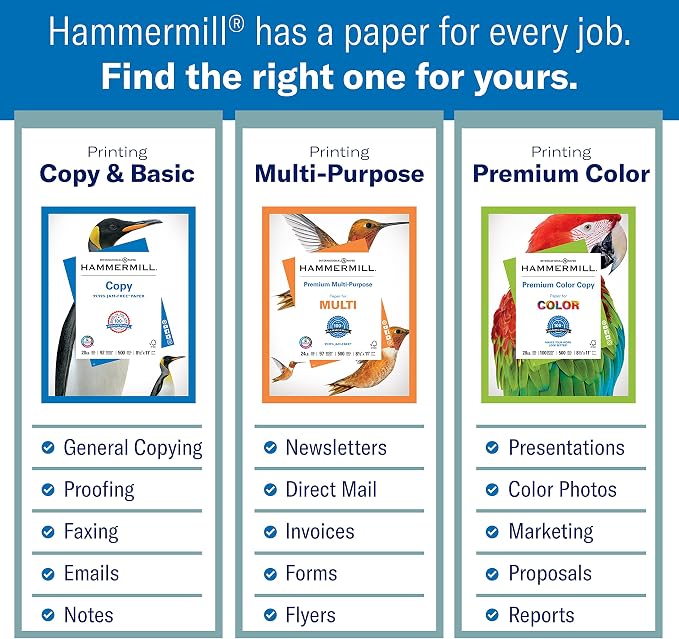 Hammermill Printer Paper, 20 lb Copy Paper, 8.5 x 14-92 Bright, Made in the - Image 3