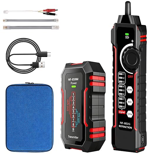 NF-802MG Network Cable Tester for POE/Cat5/Cat5e/Cat6/Cat6a CAT3 Phone Line by ZHOUCENetworkCableTester