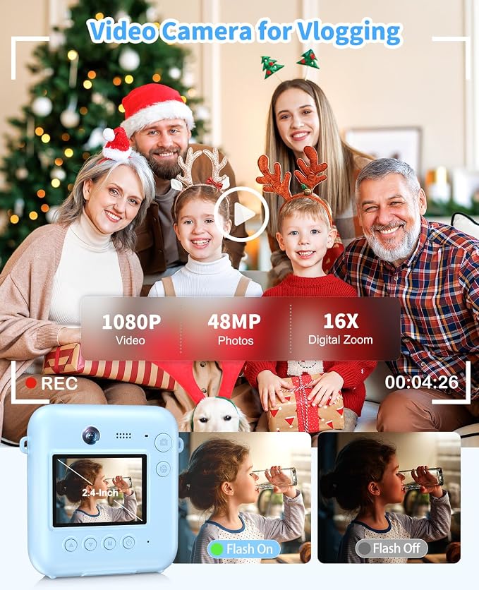 Digital Camera for Kids Instant Print, 48MP Dual-Lens Kids Camera for Girls - Image 5