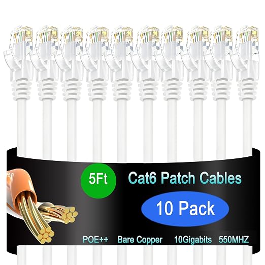 Cat6 Ethernet Patch Cable 5 ft, Cat6 Patch Cable by Lysymixs