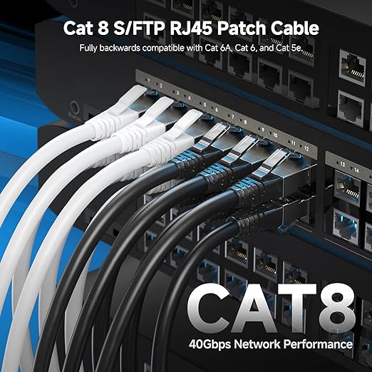 Cable Matters 2-Pack 40Gbps Shielded Cat 8 Ethernet Cable - 10ft - Image 2