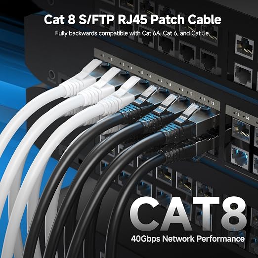 Cable Matters 40Gbps Long Shielded Cat 8 Ethernet Cable - 50ft - Image 2