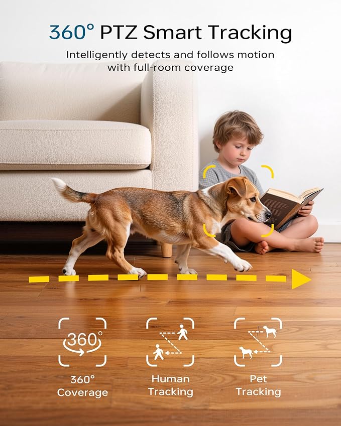 FOSCAM 3K Security Camera Indoor, 360° PTZ Baby & Pet Monitoring - Image 4