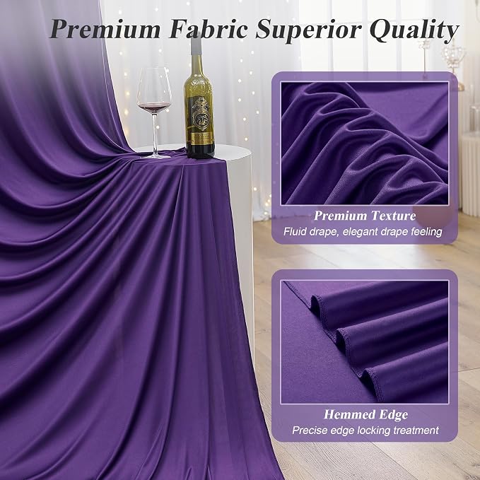12ft x 10ft Purple Backdrop Curtains - Image 3