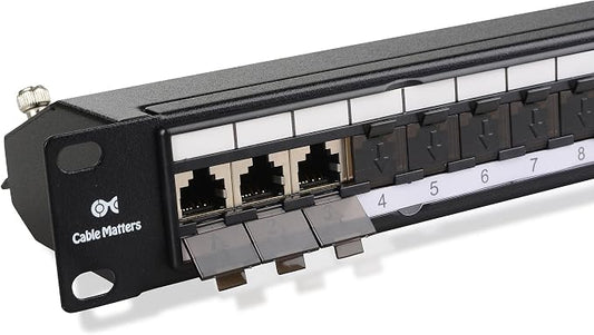Cable Matters Rackmount or Wall Mount 24-Port Shielded RJ45 Patch Panel by CableMatters
