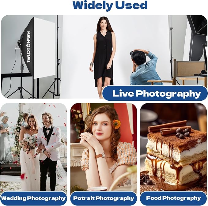 Photography Softboxes Kit with 6.6x10ft Backdrop Stands, 5 Tripod Stands - Image 2