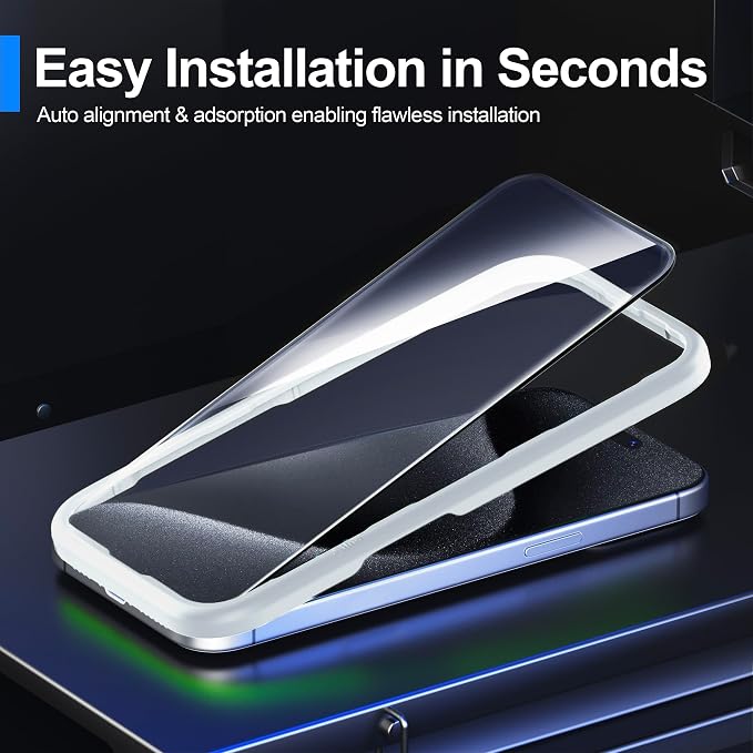 Ailun 3 Pack Screen Protector for iPhone 15 Pro Max + 3 Pack Camera Lens - Image 6