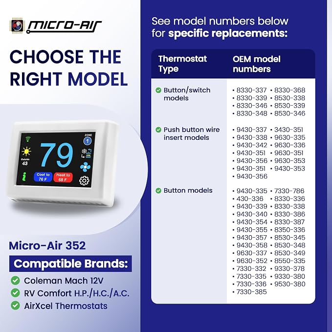 MICRO-AIR EasyTouch Digital RV Thermostat Replacement - Image 2