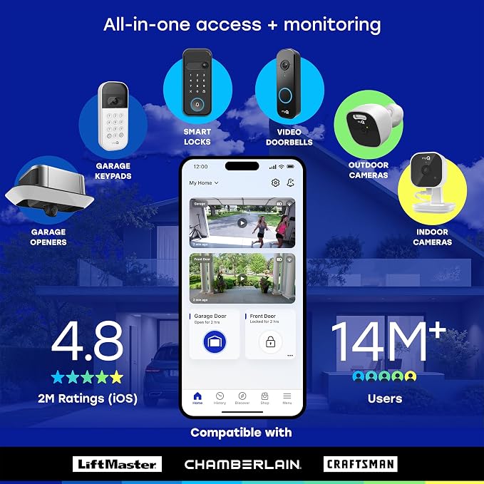 myQ Secure View™ 3-in-1 Smart Lock Deadbolt + myQ Chime + Extra Battery - Image 11
