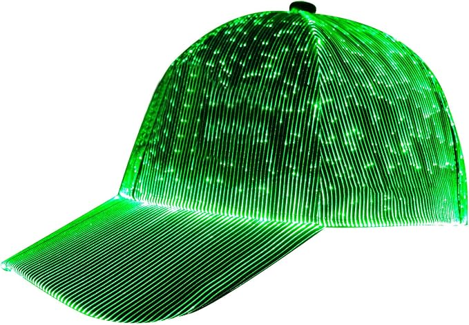 lumisonata LED Cap Fiber Optic Hat EDM Baseball Caps Light Up 7 Colors Glowing by LUMISONATA