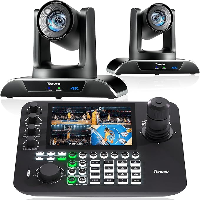 Tenveo 4K NDI PTZ Camera AI Humanoid & Face Auto-Tracking HDMI/USB3.0/LAN 20X by Tenveo