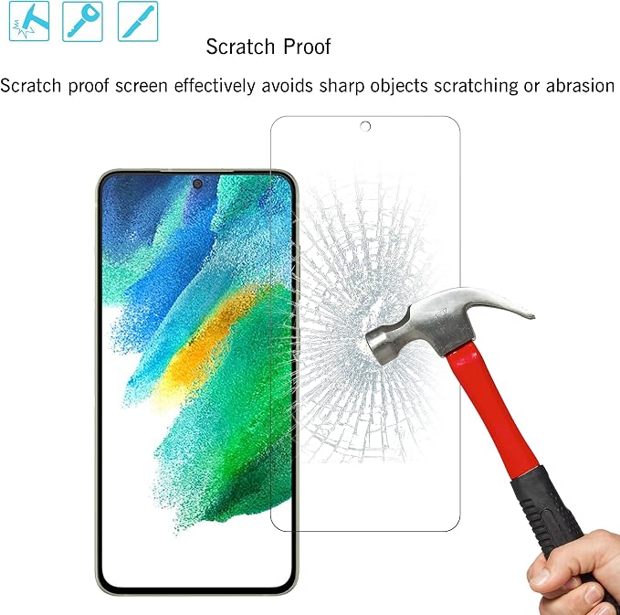 Ailun Glass Screen Protector for Galaxy S21fe 3Pack + 2Pack Camera Lens - Image 3