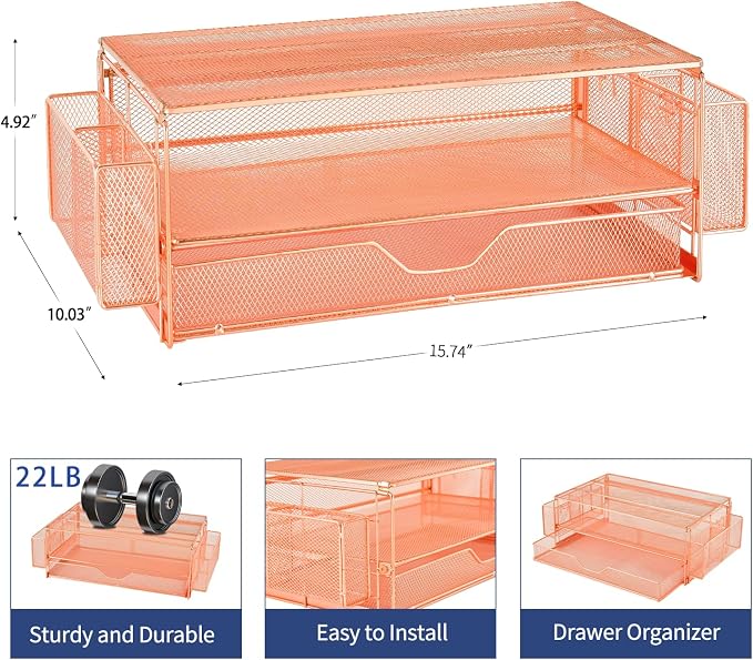 AUPSEN Computer Monitor Stands Riser，2-Tier Desk Organizers and Accessories - Image 5