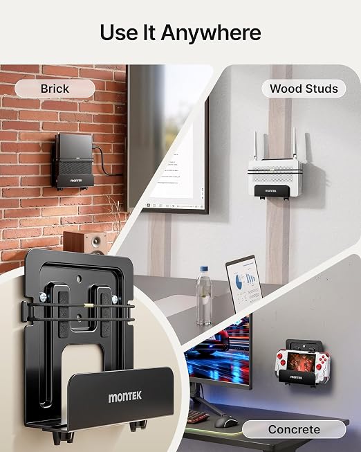monTEK Adjustable Cable Box Mount up to 11 LBS, Modern Mount, Small Devices - Image 9