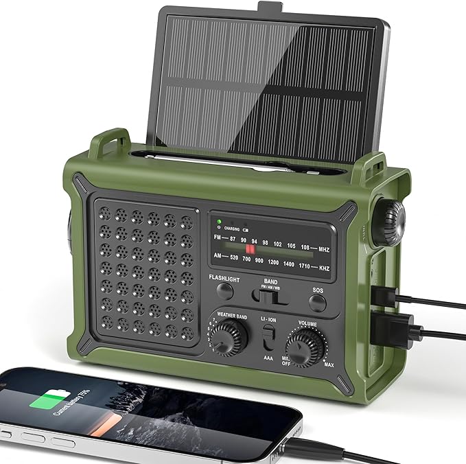 Solar Radio Emergency Hand Crank 12000mAh by Mesqool