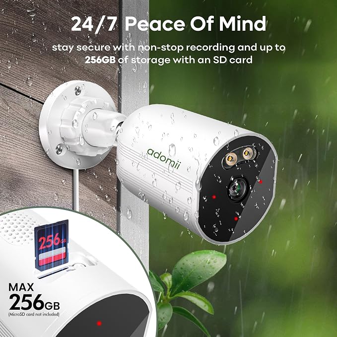 adomii 2K Security Cameras Wireless Outdoor, 33ft Night Vision, IP65 - Image 6