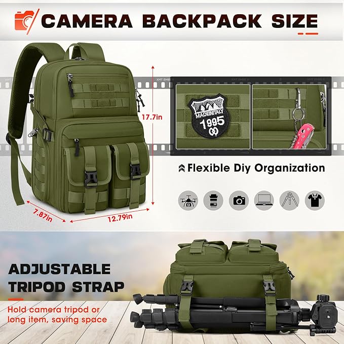 RAINSMORE Camera Bag Backpack for DSLR/SLR/Mirrorless Camera Bags for - Image 6