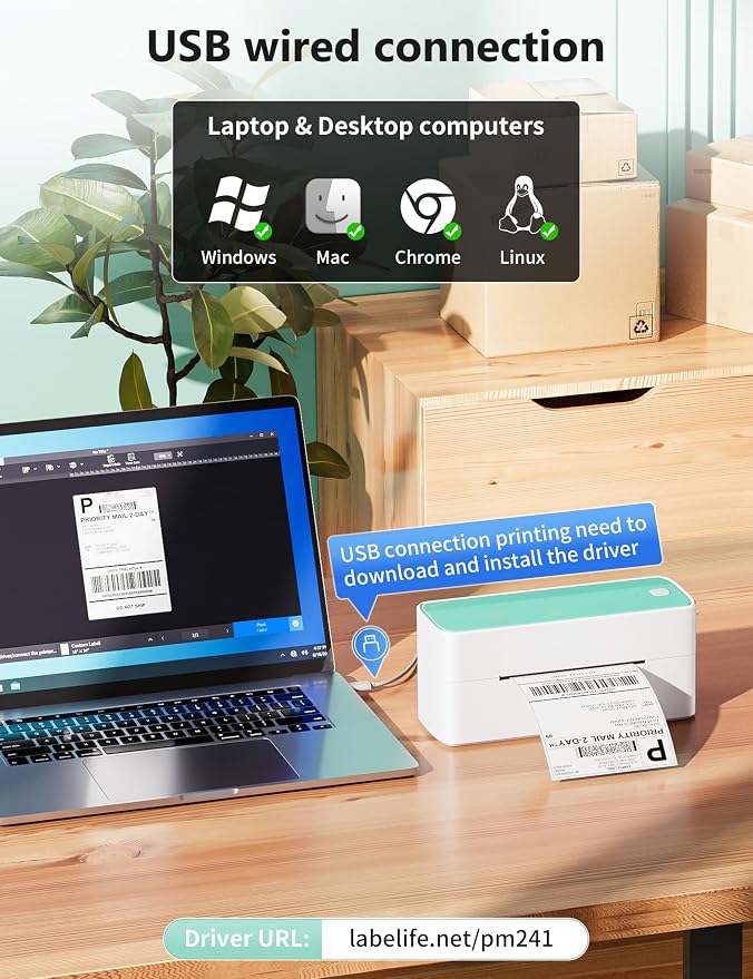 Phomemo Bluetooth Thermal Shipping Label Printer, 241BT Wireless Thermal Label - Image 3