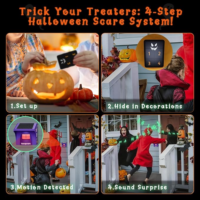 eMACROS 1/2 Mile Range Solar Driveway Alarm, Halloween Decorations Motion - Image 3