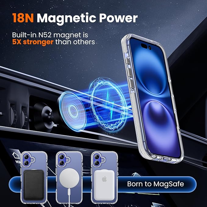 toushion 3 in 1 for iPhone 16 Plus Case Clear Bumper | - Image 4