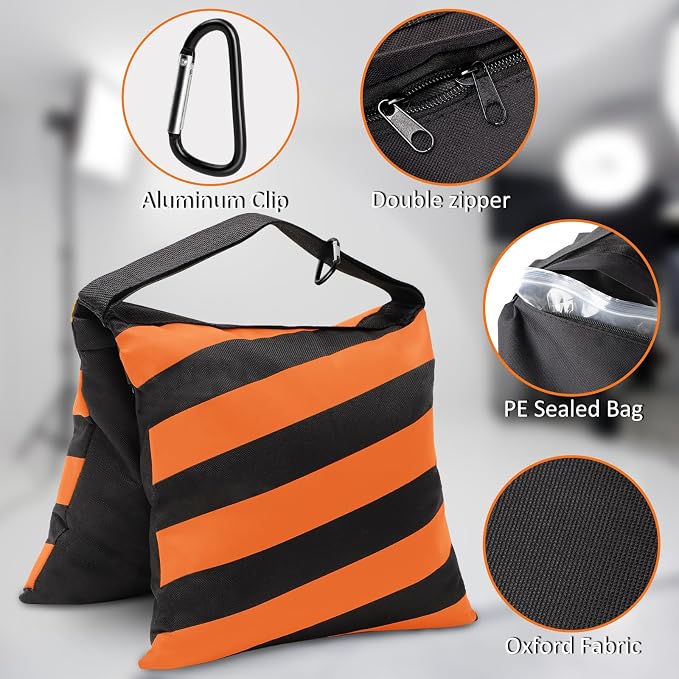 4 Packs Orange Sandbag Weight Bags - Image 2