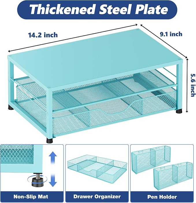 OPNICE Desk Organizers and Accessories, 2-Tier Computer Monitor Stand Riser - Image 2