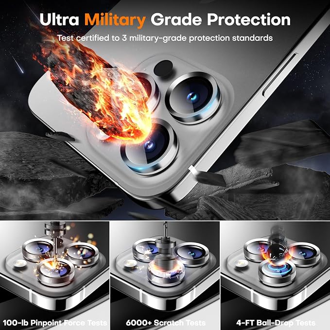 for iPhone 16 Pro/iPhone 16 Pro Max Camera Lens Protector, Tempered Glass - Image 5