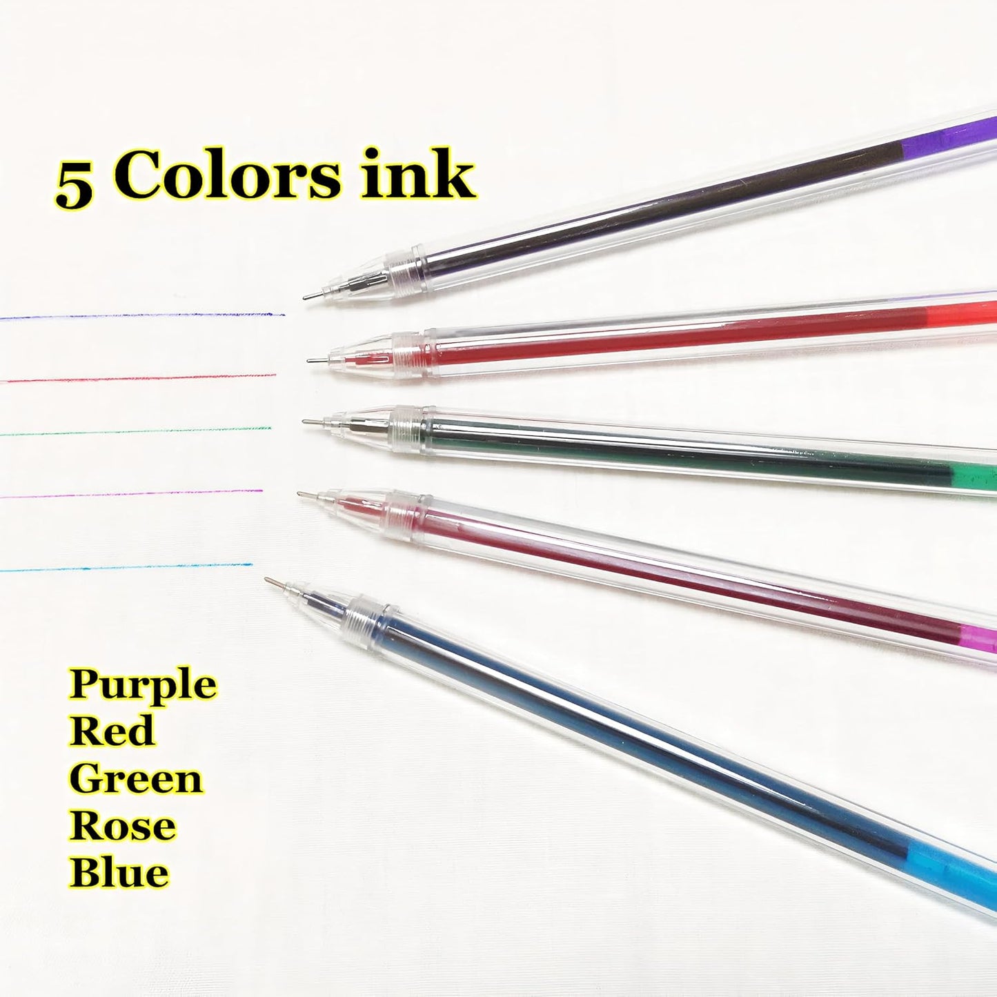 iNee 5 Colors Extra Fine Tip Water Erasable Fabric Marking Pen with 10 Free Refills for Cross Stitch, Embroidery, Sewing, Quilting
