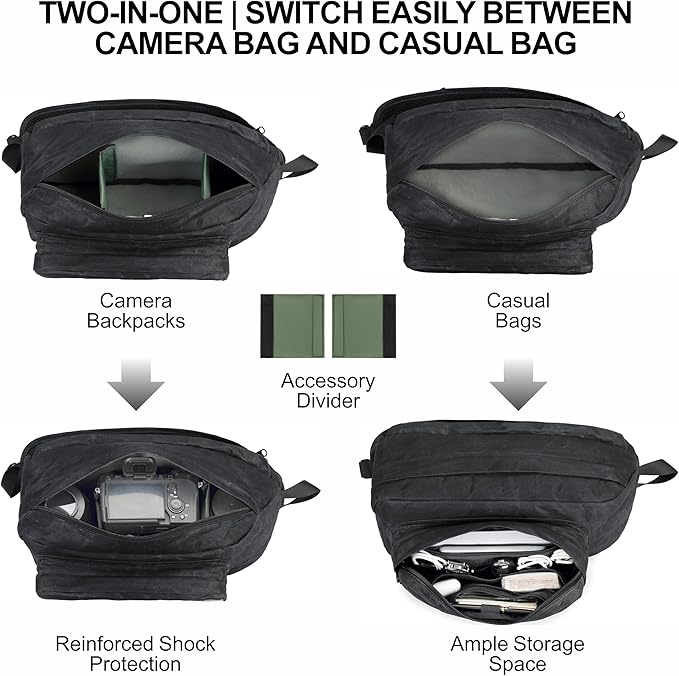 Padwa Lifestyle Black Crossbody Camera Bag - Image 5