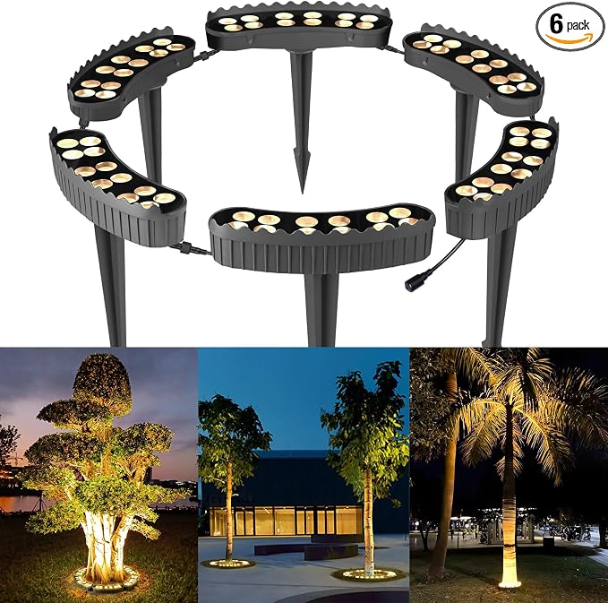 Gardencoin Outdoor Ring Tree Lights, 72W LED Landscape Uplighting by Gardencoin