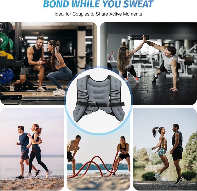 ZELUS Weighted Vest, 6lb/8lb/12lb/16lb/20lb/25lb/30lb Weight Vest - Image 4