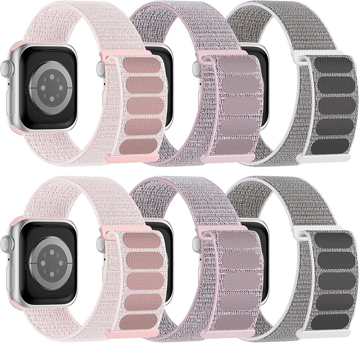 6 Pack Sport Nylon Loop Band Compatible by Honeystraper