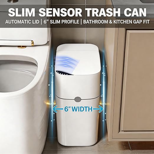 Motion Sensor Bathroom Trash Can, Automatic Touchless Smart Garbage Bin - Image 5