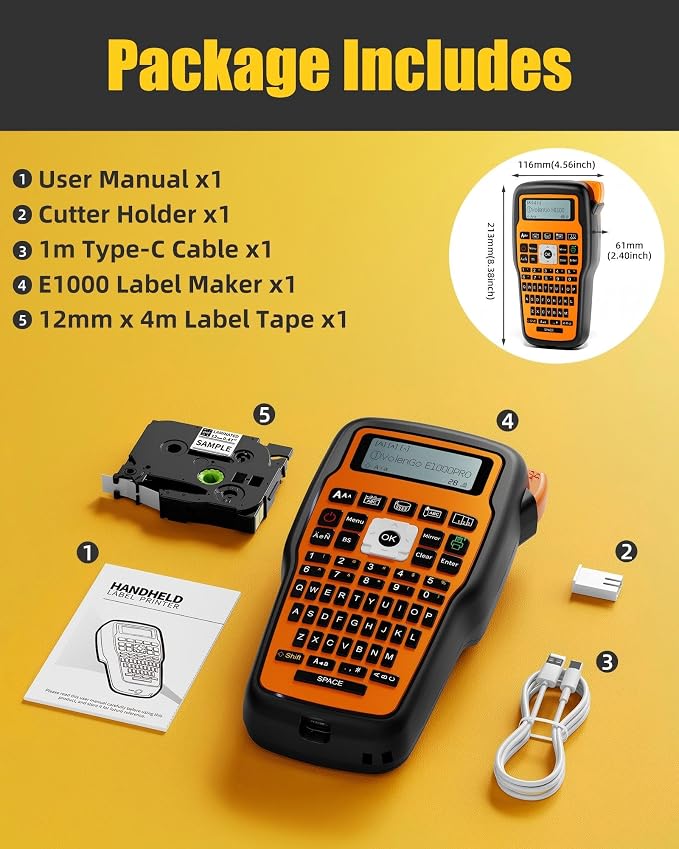 Label Maker Machine with-Tape, Heat Shrink Label Maker Waterproof-Labels - Image 9