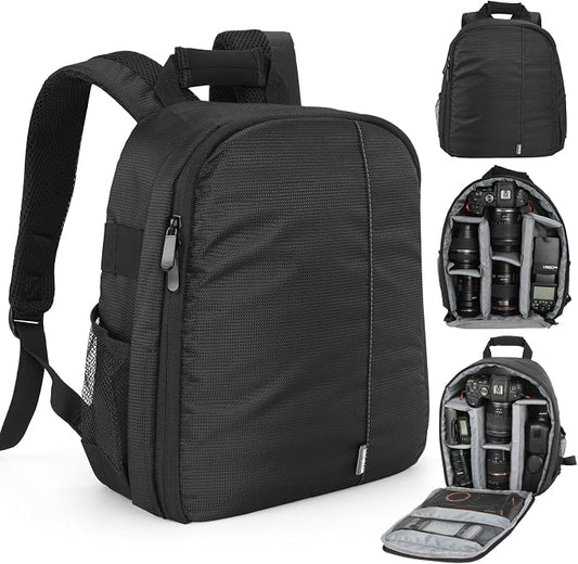 Camera Backpack Bag Small- Waterproof Professional DSLR Camera Bag Photography by Heliora