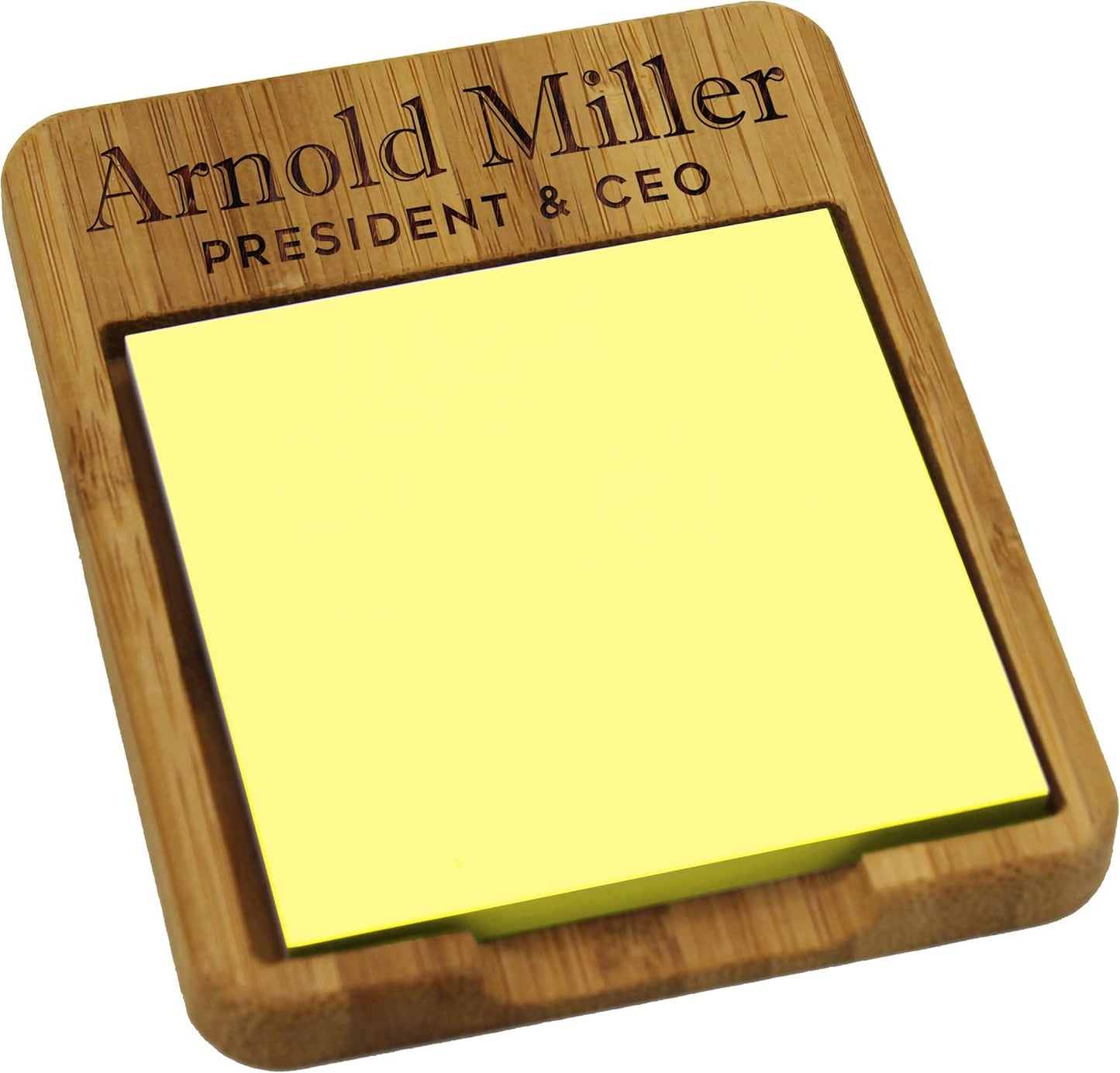 My Personal Memories Custom Personalized Sticky Note Holder Dispenser - Wooden Business Desk Office for Men Women